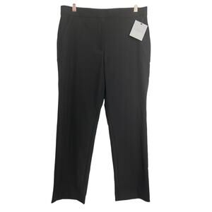L'Academie Straight Leg Flat Front High Rise Crop Trouser Pants Black Size M